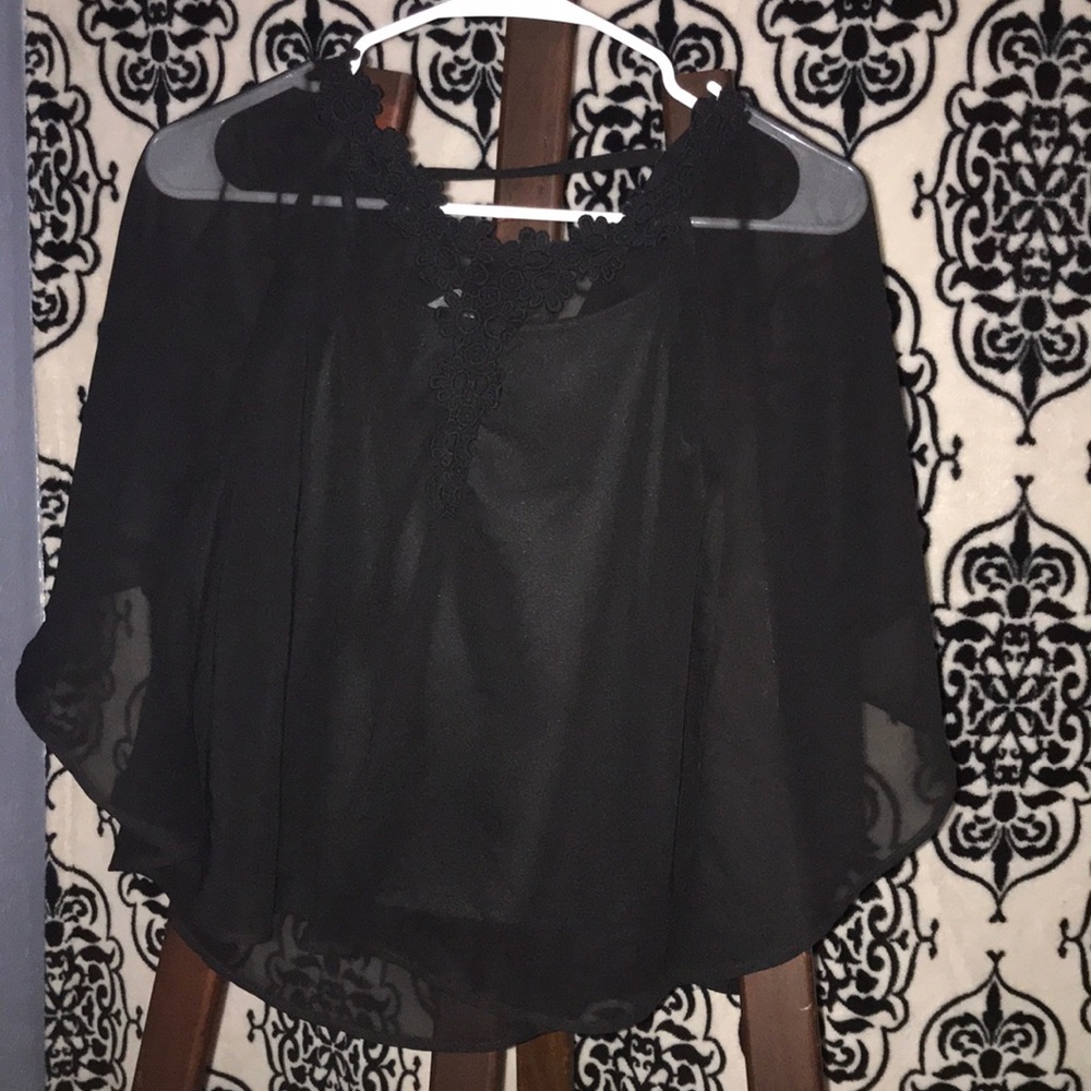 Glory black shirt with black tank top under